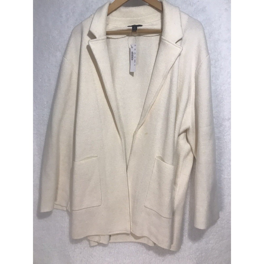 J.Crew 365 Sophie in Beige Open-Front Sweater Blazer Cardigan XXXL 3x 3/4 Sleeve